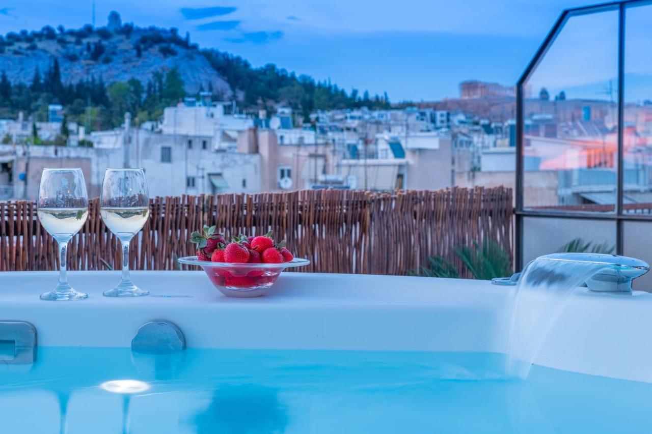 Topfloor Getaway Balcony&Hot Tub+Acropolis View เอเธนส์ ภายนอก รูปภาพ