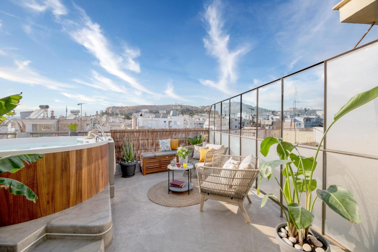 Topfloor Getaway Balcony&Hot Tub+Acropolis View เอเธนส์ ภายนอก รูปภาพ
